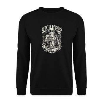 C’est quoi ce délire de Celsius Skeleton Funny American - Sweat-shirt Unisexe - noir - Devant - Alina (178cm) & Michal (187cm)