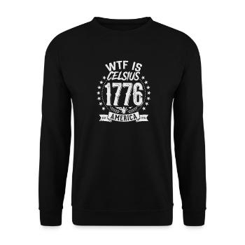 WTF Is Celsius 1776 Funny Patriotic - Unisex Sweatshirt - black - Front - Alina (178cm) & Michal (187cm)