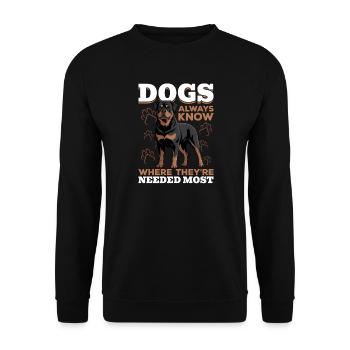 Rottweiler Rottweiler Rottie Race de chien - Sweat-shirt Unisexe - noir - Devant - Alina (178cm) & Michal (187cm)