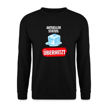 Aktueller Status Überhitzt T-Shirt Sommer - Unisex Pullover - Schwarz - Vorne - Alina (178cm) & Michal (187cm)