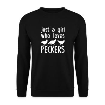 Just a Girl Who Loves Chickens - Unisex Sweatshirt - black - Front - Alina (178cm) & Michal (187cm)