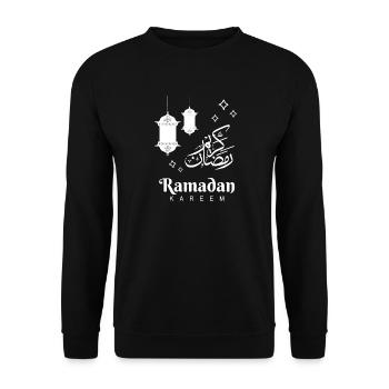 Ramadan Lanterns Kareem - Unisex Sweatshirt - black - Front - Alina (178cm) & Michal (187cm)