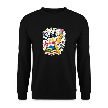 Schulkind 2026 Einschulung 2026 Schulanfang - Unisex Pullover - Schwarz - Vorne - Alina (178cm) & Michal (187cm)