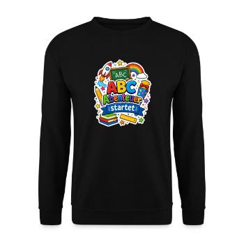 Schulkind 2026 Einschulung 2026 Schulanfang - Unisex Pullover - Schwarz - Vorne - Alina (178cm) & Michal (187cm)