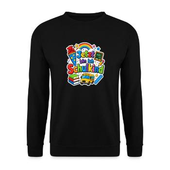 Schulkind 2026 Einschulung 2026 Schulanfang - Unisex Pullover - Schwarz - Vorne - Alina (178cm) & Michal (187cm)