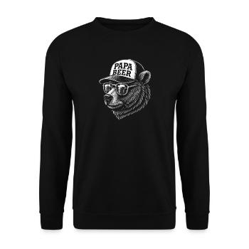 Papa Beer Father Bear Beer Humor Gift Idea - Unisex Sweatshirt - black - Front - Alina (178cm) & Michal (187cm)
