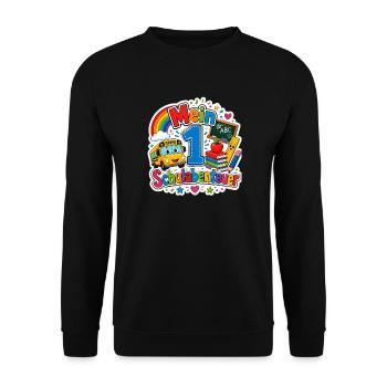 Schulkind 2026 Einschulung 2026 Schulanfang - Unisex Pullover - Schwarz - Vorne - Alina (178cm) & Michal (187cm)