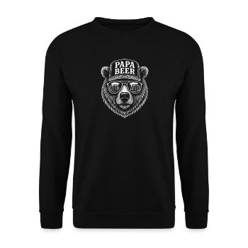 Papa Beer Father Bear Beer Humor Gift Idea - Unisex Sweatshirt - black - Front - Alina (178cm) & Michal (187cm)