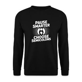 Pause point-virgule Smarter Point-virgule - Sweat-shirt Unisexe - noir - Devant - Alina (178cm) & Michal (187cm)