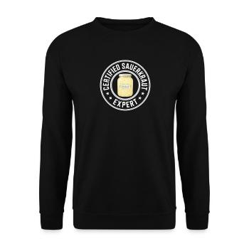 Sauerkraut Experte Sauerkohl Geschenk - Unisex Pullover - Schwarz - Vorne - Alina (178cm) & Michal (187cm)