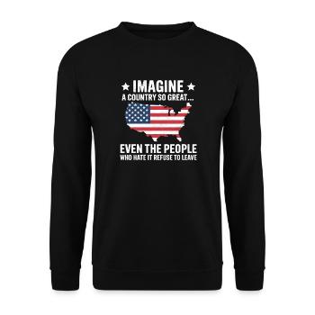 Funny America Quote, fourth of july ideas - Unisex Sweatshirt - black - Front - Alina (178cm) & Michal (187cm)