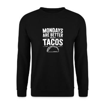 Les lundis sont mieux avec des tacos - Sweat-shirt Unisexe - noir - Devant - Alina (178cm) & Michal (187cm)