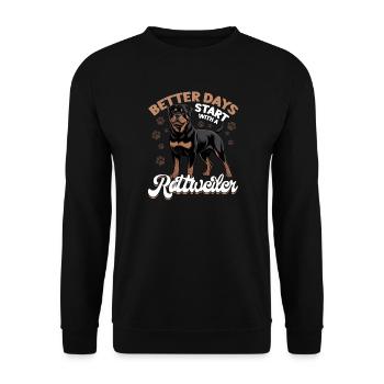 Rottweiler Rottweiler Rottie Race de chien - Sweat-shirt Unisexe - noir - Devant - Alina (178cm) & Michal (187cm)