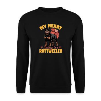 Rottweiler Rottweiler Rottie Race de chien - Sweat-shirt Unisexe - noir - Devant - Alina (178cm) & Michal (187cm)