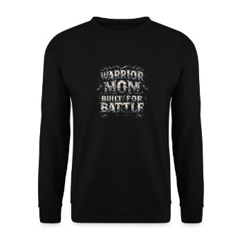 Krieger-Mama | Für den Kampf gebaut | Gotische Mutterschaft - Unisex Pullover - Schwarz - Vorne - Alina (178cm) & Michal (187cm)