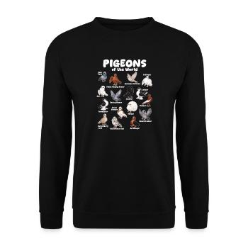 Pigeons of the World Bird Species Map Ornithology - Unisex Sweatshirt - black - Front - Alina (178cm) & Michal (187cm)