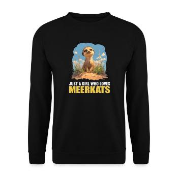 Meerkat Erdmännchen - Unisex Pullover - Schwarz - Vorne - Alina (178cm) & Michal (187cm)