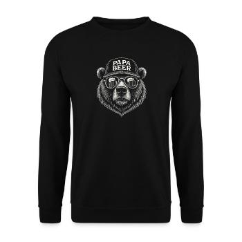 Papa Beer Father Bear Beer Humor Gift Idea - Unisex Sweatshirt - black - Front - Alina (178cm) & Michal (187cm)