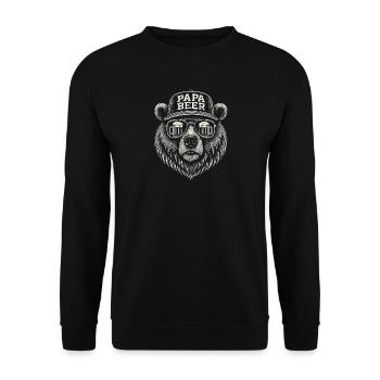 Papa Beer Father Bear Beer Humor Gift Idea - Unisex Sweatshirt - black - Front - Alina (178cm) & Michal (187cm)