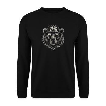 Papa Beer Father Bear Beer Humor Gift Idea - Unisex Sweatshirt - black - Front - Alina (178cm) & Michal (187cm)