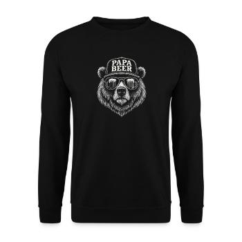 Papa Beer Father Bear Beer Humor Gift Idea - Unisex Sweatshirt - black - Front - Alina (178cm) & Michal (187cm)
