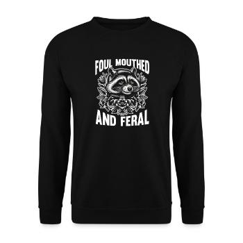 Trash Panda Raccoon - Unisex Sweatshirt - black - Front - Alina (178cm) & Michal (187cm)