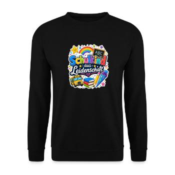 Schulkind 2026 Einschulung 2026 Schulanfang - Unisex Pullover - Schwarz - Vorne - Alina (178cm) & Michal (187cm)