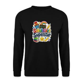 Schulkind 2026 Einschulung 2026 Schulanfang - Unisex Pullover - Schwarz - Vorne - Alina (178cm) & Michal (187cm)