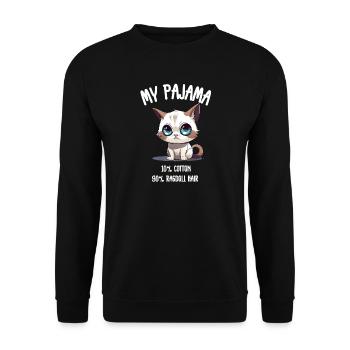 Pyjama Chat-poupée de chiffon - Sweat-shirt Unisexe - noir - Devant - Alina (178cm) & Michal (187cm)