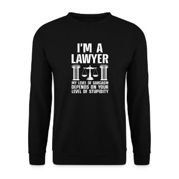 Maître du Sarcasme de l’avocat - Sweat-shirt Unisexe - noir - Devant - Alina (178cm) & Michal (187cm)