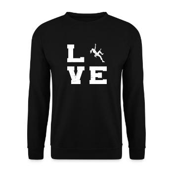 Die Bergsportlerinnen und Climbing passen zusammen - Unisex Pullover - Schwarz - Vorne - Alina (178cm) & Michal (187cm)