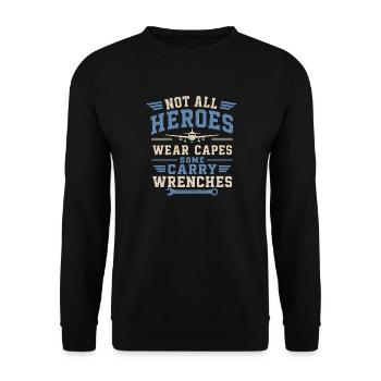 Aircraft Mechanic Aviation Technology Maintenance - Unisex Sweatshirt - black - Front - Alina (178cm) & Michal (187cm)
