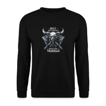 Built Different Dad | Valhalla Gang | Gothic  - Unisex Sweatshirt - black - Front - Alina (178cm) & Michal (187cm)