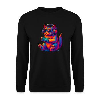 Neon Gaming Chat Gaming Gamer - Sweat-shirt Unisexe - noir - Devant - Alina (178cm) & Michal (187cm)