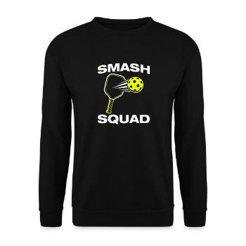 Smash squad funny pickleball player - Unisex Sweatshirt - black - Front - Alina (178cm) & Michal (187cm)
