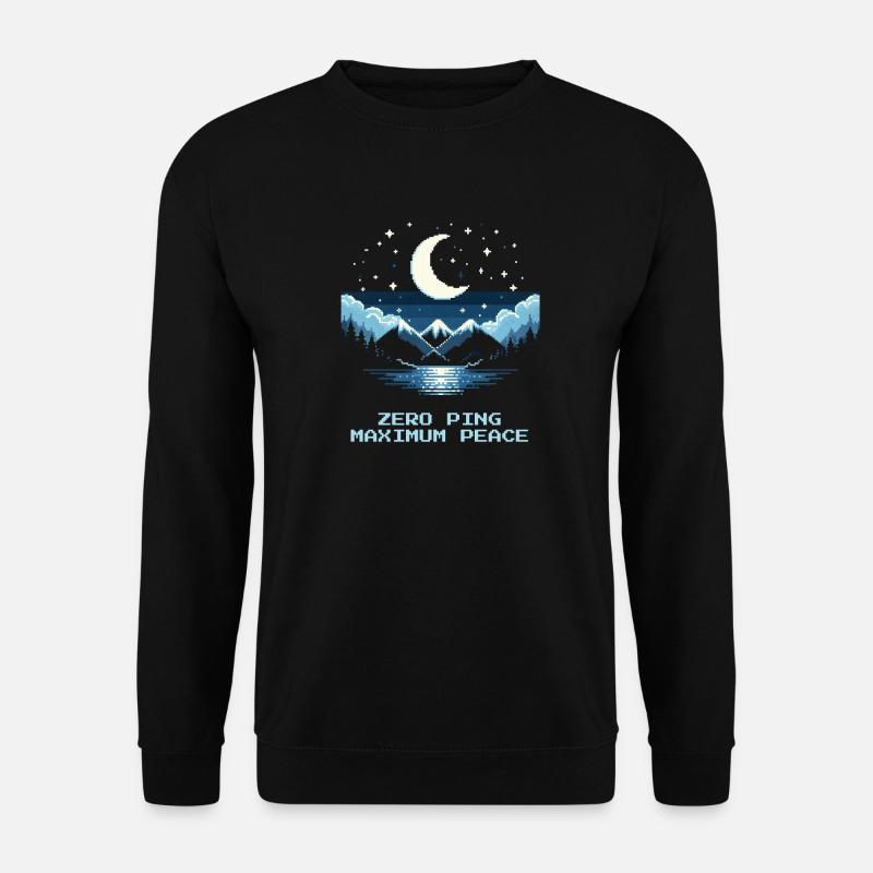 Null Ping, maximaler Frieden | Pixel Gaming - Unisex Pullover - Schwarz