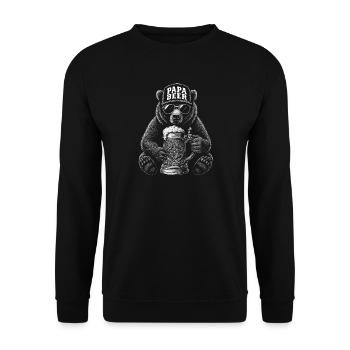 Papa Beer Father Bear Beer Humor Gift Idea - Unisex Sweatshirt - black - Front - Alina (178cm) & Michal (187cm)