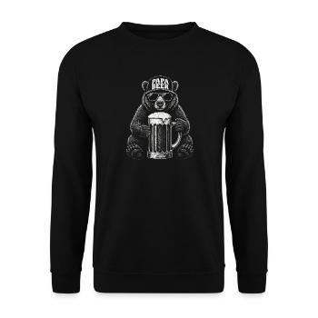 Papa Beer Father Bear Beer Humor Gift Idea - Unisex Sweatshirt - black - Front - Alina (178cm) & Michal (187cm)