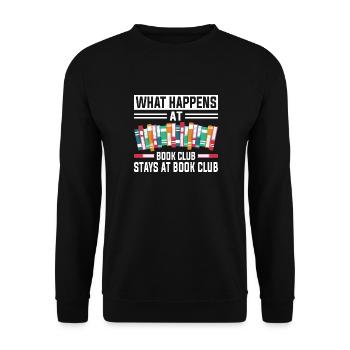 Was im Buchclub passiert bleibt - Unisex Pullover - Schwarz - Vorne - Alina (178cm) & Michal (187cm)