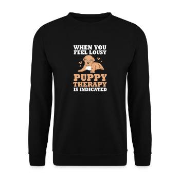 Therapiehund - Unisex Pullover - Schwarz - Vorne - Alina (178cm) & Michal (187cm)