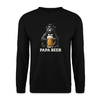 Papa Beer Father Bear Beer Humor Gift Idea - Unisex Sweatshirt - black - Front - Alina (178cm) & Michal (187cm)