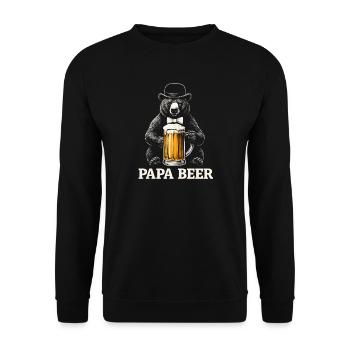 Papa Beer Father Bear Beer Humor Gift Idea - Unisex Sweatshirt - black - Front - Alina (178cm) & Michal (187cm)