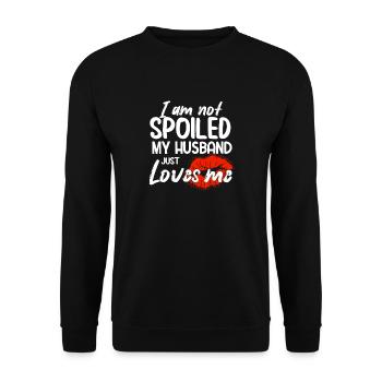 Not Spoiled, My Husband Loves Me - Unisex Sweatshirt - black - Front - Alina (178cm) & Michal (187cm)