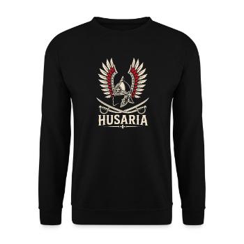 Husaria Winged Helmet - Unisex Sweatshirt - black - Front - Alina (178cm) & Michal (187cm)