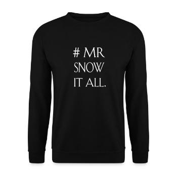 Herr Schnee ist alles lustig Winterski Skifahren Snowboarden - Unisex Pullover - Schwarz - Vorne - Alina (178cm) & Michal (187cm)