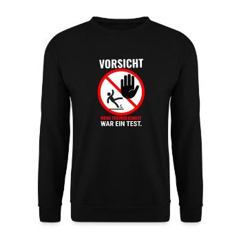 Freundlichkeit War Test - Unisex Pullover - Schwarz - Vorne - Alina (178cm) & Michal (187cm)