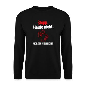 Heute Nicht Vielleicht - Unisex Pullover - Schwarz - Vorne - Alina (178cm) & Michal (187cm)