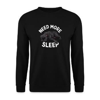 Need More Sleep Dog Motif for Dog Lovers and - Unisex Sweatshirt - black - Front - Alina (178cm) & Michal (187cm)