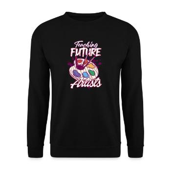 Zukunftskunst: Künstler lehren - Unisex Pullover - Schwarz - Vorne - Alina (178cm) & Michal (187cm)