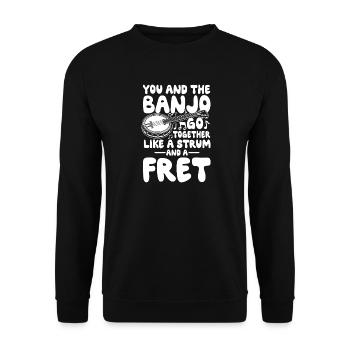 Banjo Music: You and the Banjo Go Together Like - Unisex Sweatshirt - black - Front - Alina (178cm) & Michal (187cm)